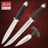 Honshu Dagger Kit - Includes Fighter Knife, Tanto Knife And Large Push Dagger With Sheaths