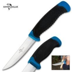 Wahoo Killer Multipurpose Knife - Bushcraft / Companion / Fixed Blade - Blue