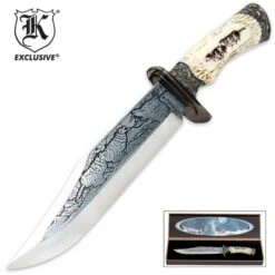 Running Wolf Fixed Blade Knife With Display Box