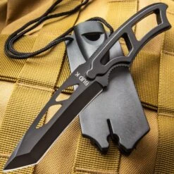 Tactical Warrior Tanto Neck Knife With Lanyard And Sheath