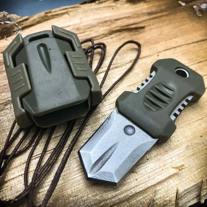 SHTF Tactical MOLLE Shiv - Stainless Steel Blade, Rubber Overmolded Handle, Plastic Webbing Adapter, Lanyard Hole - 2 1/2” Length 1 SHTF Tactical MOLLE Shiv - Stainless Steel Blade, Rubber Overmolded Handle, Plastic Webbing Adapter, Lanyard Hole - 2 1/2” Length
