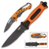 Rigid Two-Piece Rescue Knife Set - Includes Tactical Fixed Blade With Sheath And Pocket Knife, Stainless Steel Blades