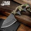 Black Legion Featherweight EDC Knife And Sheath - One-Piece 3Cr13 Stainless Steel Construction, Paracord-Wrap - Length 5 1/4"