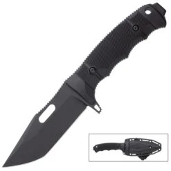 SOG Seal FX Tanto Fixed Blade Knife And Sheath - CPM S35VN Steel Blade, Glass-Reinforced Nylon Handle - Length 9 1/5”