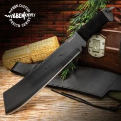 Gil Hibben IV Machete Knife With Leather Sheath