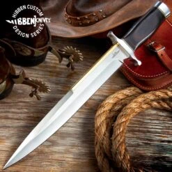Gil Hibben Old West Toothpick Bowie Knife And Leather Sheath