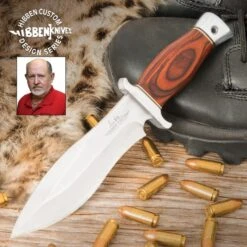 Gil Hibben Bloodwood Alaskan Boot Knife - 7Cr13 Stainless Steel Blade, Wooden Handle - Length 8 3/4β