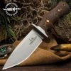 Hibben Tundra Bushcraft Knife And Sheath - 420HC Stainless Steel Blade, G10 Handle Scales, Stainless Guard