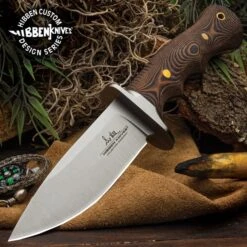 Hibben Tundra Bushcraft Knife And Sheath - 420HC Stainless Steel Blade, G10 Handle Scales, Stainless Guard