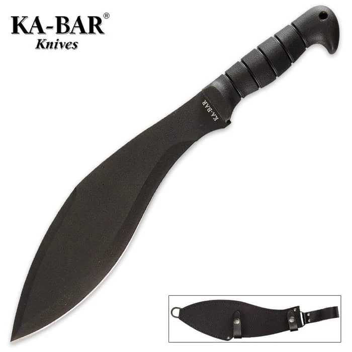KA-BAR Black Kukri With Leather Sheath 1 KA-BAR Black Kukri With Leather Sheath
