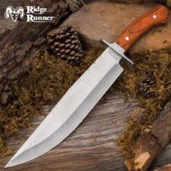 Ridge Runner Denali Ridge Bowie Knife With Sheath - 3Cr13 Stainless Steel Blade, Pakkawood Handle, Length 16 7/10”