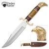 Timber Rattler "Wind Sultan" Golden Eagle Head Fixed Blade Knife With Leather Sheath