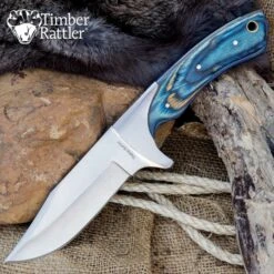 Timber Rattler Blue Pakkawood Skinning Knife