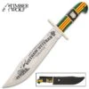 Timber Wolf Vietnam Veteran Bowie Knife With Sheath - Stainless Steel Blade, Wood And Bone Handle, Brass Guard - Length 16”