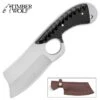 Timber Wolf Mini Cleaver And Sheath - Stainless Steel Blade, Bone Handle, Brass Pins - Length 7 1/4”