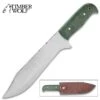 Timber Wolf Greenwood Survival Knife And Sheath - Stainless Steel Blade, Micarta Handle, Brass Lanyard Hole, Stainless Pins - Length 12”