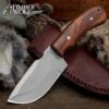 Timber Wolf Deep Canyon Skinner Knife And Sheath - High Carbon Steel Blade, Wooden Handle - Length 8 1/2”