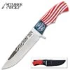 Timber Wolf Trump 2024 Knife And Sheath - 3Cr13 Stainless Steel Blade, Wood And Acrylic Handle - Length 10 3/4”