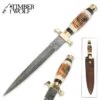 Timber Wolf Elite Damascus & Bone Dagger Knife
