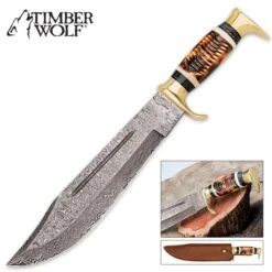 Timber Wolf Golden Stag Bowie Knife