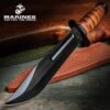 USMC Combat Fighter Knife - Fixed Blade With Leather Sheath