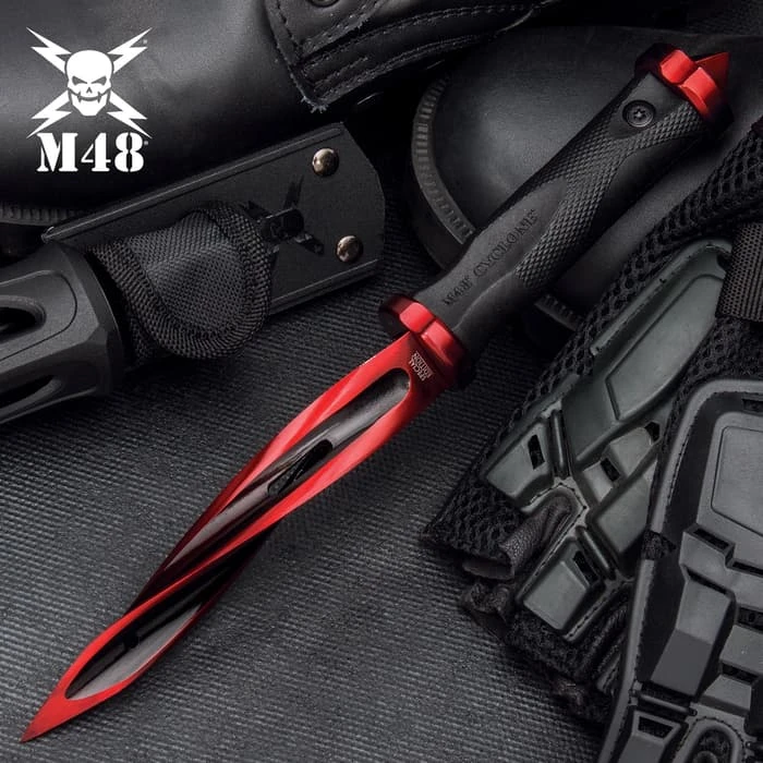 M48 Cardinal Sin Cyclone® Boot Knife With Vortec Sheath - Cast Stainless Steel Blade, Reinforced Nylon Handle 1 M48 Cardinal Sin Cyclone® Boot Knife With Vortec Sheath - Cast Stainless Steel Blade, Reinforced Nylon Handle