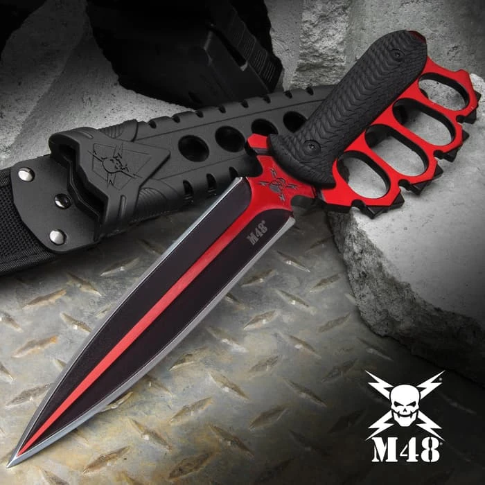 M48 Cardinal Sin Liberator Trench Knife With Sheath - 2Cr13 Cast Stainless Steel Blade, Layered Handle Scales - Length 13 3/4” 1 M48 Cardinal Sin Liberator Trench Knife With Sheath - 2Cr13 Cast Stainless Steel Blade, Layered Handle Scales - Length 13 3/4”