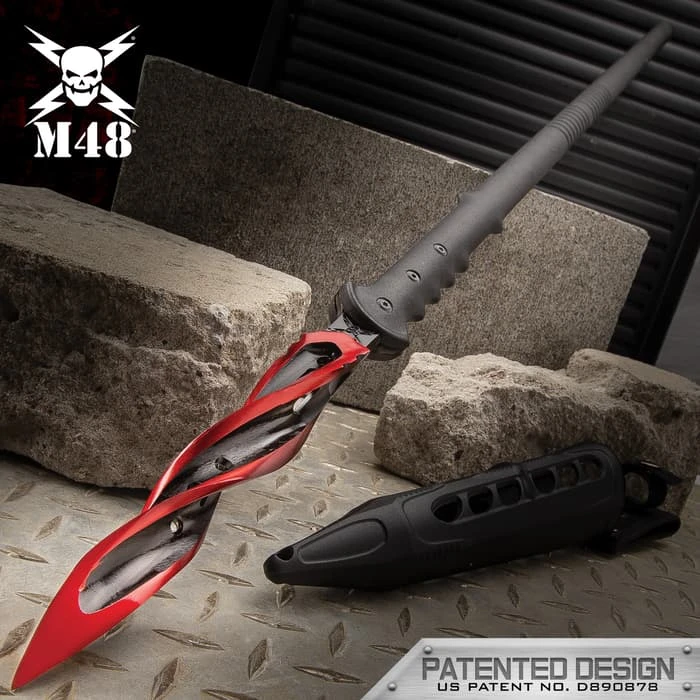 M48 Cardinal Sin Cyclone Spear With Vortec Sheath - Cast Stainless Steel Blade, Reinforced Nylon Handle - Length 45 1/2” 1 M48 Cardinal Sin Cyclone Spear With Vortec Sheath - Cast Stainless Steel Blade, Reinforced Nylon Handle - Length 45 1/2”