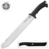 Colombian Raptor Black Machete And Sheath - 3Cr13 Stainless Steel Blade, ABS Handle, Lanyard Hole - Length 18”