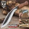 Bushmaster Backcountry Kukri Knife And Sheath - 1065 High Carbon Steel Blade, Hardwood Handle, Brass Pins And Lanyard Hole - Length 15”