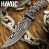 Havoc Chain Link Assisted Opening Pocket Knife - Stainless Steel Blade, Stainless Steel Molded Handle, Pocket Clip