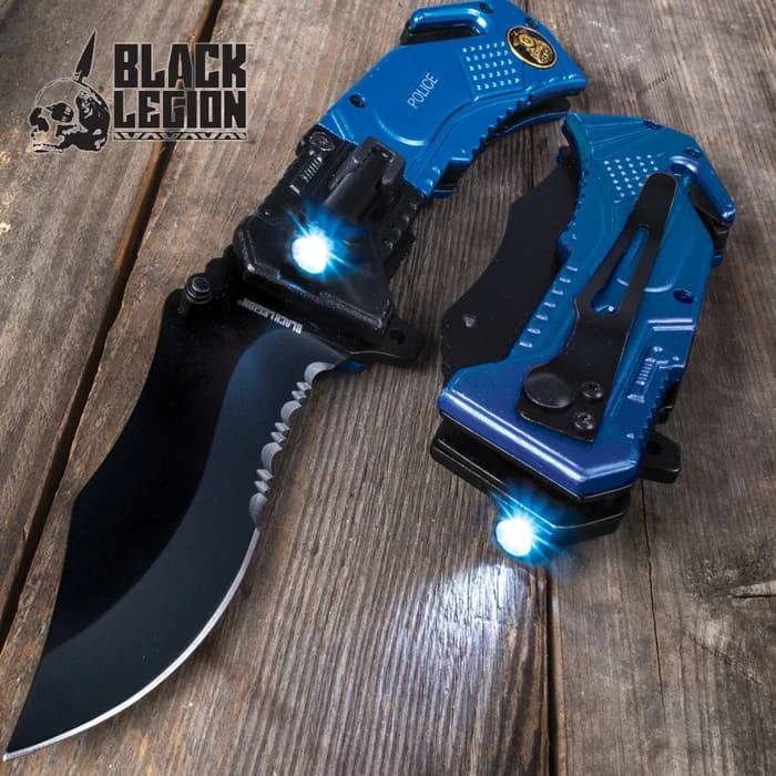 Black Legion Police Everyday Carry Assisted Opening Pocket Knife With Built-In Flashlight 1 Black Legion Police Everyday Carry Assisted Opening Pocket Knife With Built-In Flashlight