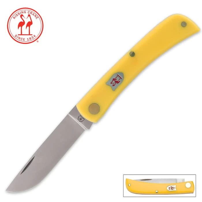 Kissing Crane Pocket Farmer Yellow Composite Pocket Knife 1 Kissing Crane Pocket Farmer Yellow Composite Pocket Knife
