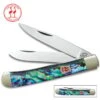 Kissing Crane Genuine Abalone Trapper Pocket Knife