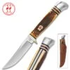 Kissing Crane Amber Bone Hunter Knife