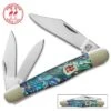 Kissing Crane Genuine Abalone Whittler Pocket Knife