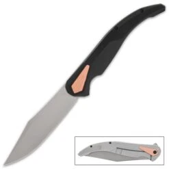 Kershaw Strat XL Pocket Knife - D2 Tool Steel Blade, G10 And Steel Handle, KVT Ball-Bearing Opening, Pocket Clip - Length 12”