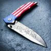 MTech "We The People" Assisted Opening Pocket Knife - US Constitution Blade Etching; US Flag Handle