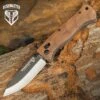Bushmaster Explorer Pocket Knife - S35V Steel Blade, Zebra Wood Handle Scales, Ball Bearing Pivot Lock - Closed 4 3/8”