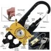 SHTF 20-In-1 Multi-Tool EDC With Carabiner Quick Release Clip - Various Sized Wrenches And Screwdrivers, Blade, Ruler, File