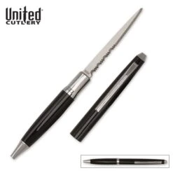 United Cutlery Black Serrated Ink Pen Knife