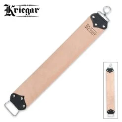 Kriegar Extra Wide Double Sided Hanging Strop - Smooth Buffalo Leather, Coarse Suede - Swivel Hook - Yields Sharpest Blade Edges Possible - Great For Pocket Knives, Straight Razors & More - 3" X 21"