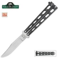 Bear Silver Vein 5 Inch Butterfly Knife