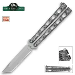 Bear Silver Vein Armor Piercing Butterfly Knife