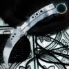 Silver Hawk Karambit Butterfly Knife - Stainless Steel Blade, Stainless Steel Handle, Open-Ring Pommel - Length 9"