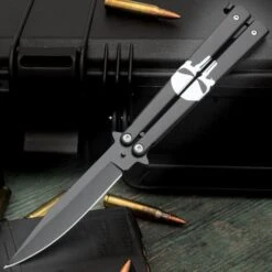 Executioner Butterfly Knife - Stainless Steel Blade, Stainless Steel Handle - Length 9"