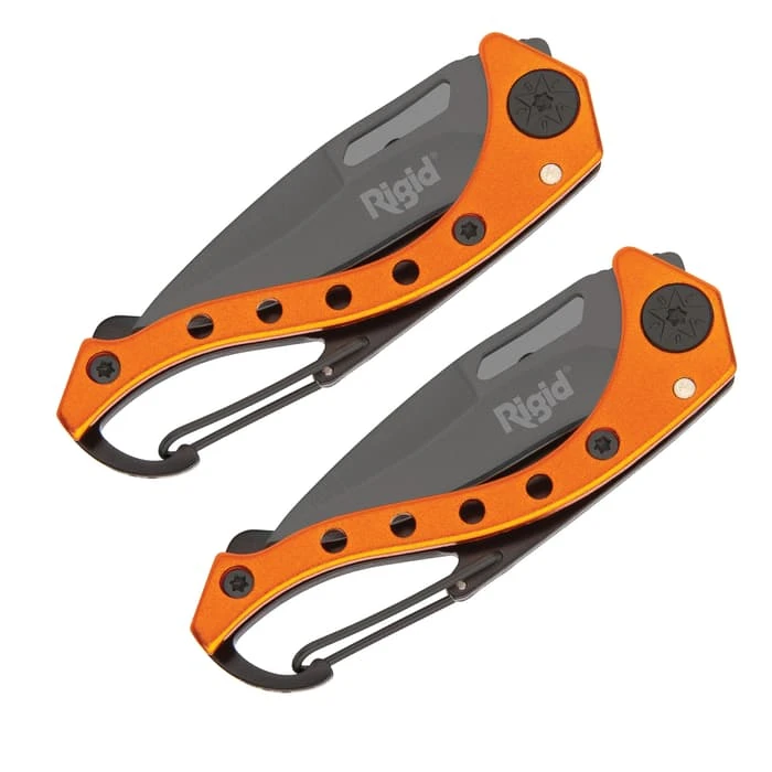 Rigid Two-Piece Rescue Knife Set - Stainless Steel Blades, Integrated Carabiners 2 Rigid Two-Piece Rescue Knife Set - Stainless Steel Blades, Integrated Carabiners - Image 2