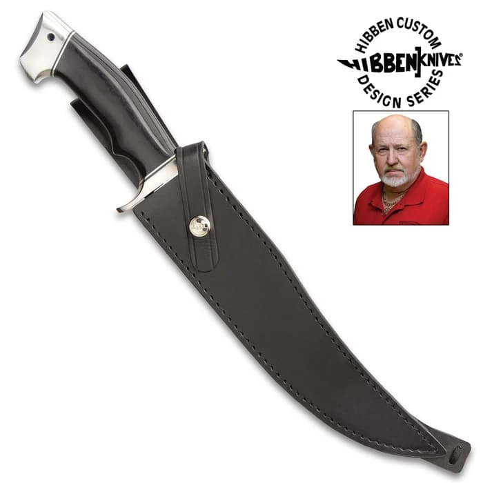 Hibben Arizona Bowie Knife With Sheath - 5Cr15 Stainless Steel Blade, Linen Micarta Handle, Stainless Steel Guard And Pommel - Length 15 1/2” 2 Hibben Arizona Bowie Knife With Sheath - 5Cr15 Stainless Steel Blade, Linen Micarta Handle, Stainless Steel Guard And Pommel - Length 15 1/2” - Image 2