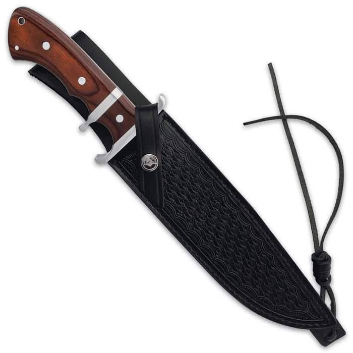 Hibben Sub-Hilt Fighter Knife And Sheath - 5Cr15MoV Stainless Steel Blade, Bloodwood Handle, Stainless Steel Guard 2 Hibben Sub-Hilt Fighter Knife And Sheath - 5Cr15MoV Stainless Steel Blade, Bloodwood Handle, Stainless Steel Guard - Image 2