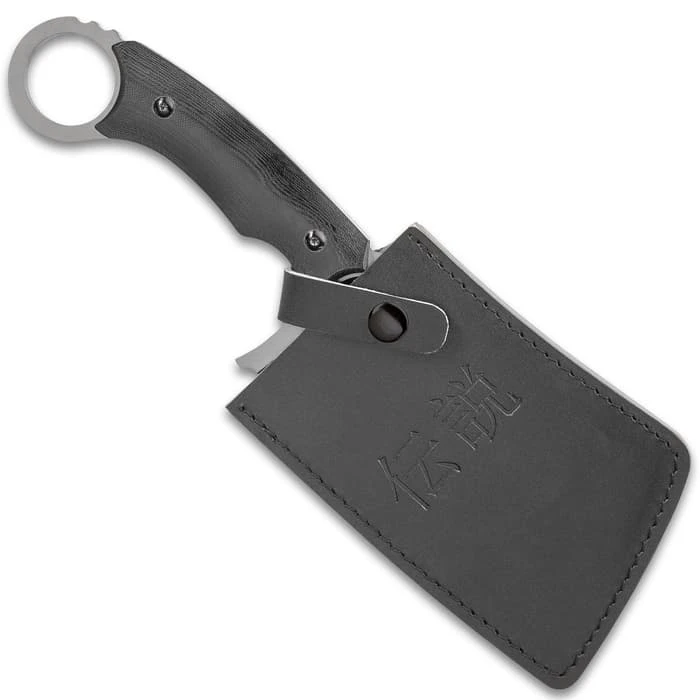 Shinwa Ryori Cleaver Knife With Sheath - 3Cr13 Stainless Steel Blade, Titanium Coating, G10 Handle Scales - Length 12” 2 Shinwa Ryori Cleaver Knife With Sheath - 3Cr13 Stainless Steel Blade, Titanium Coating, G10 Handle Scales - Length 12” - Image 2